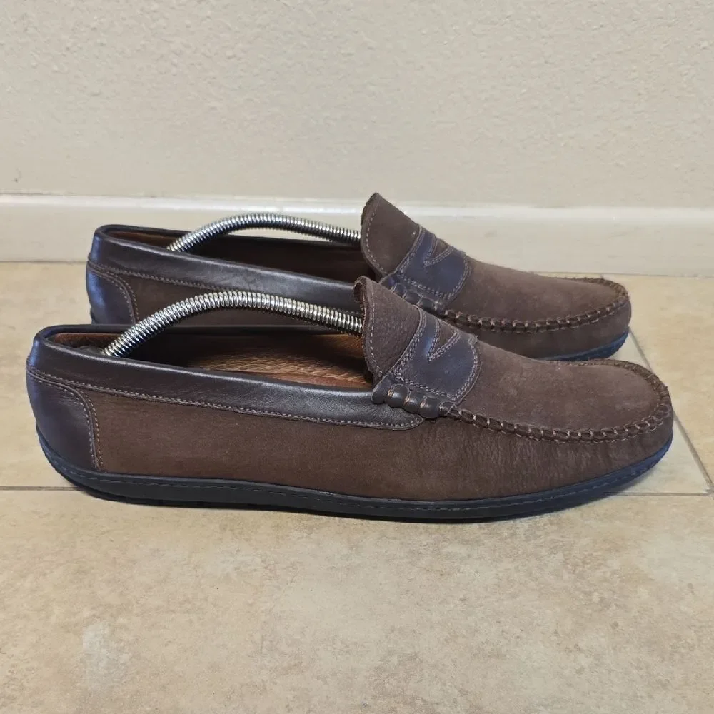 Tommy Bahama 13 M Brown Leather Slip-On Loafers